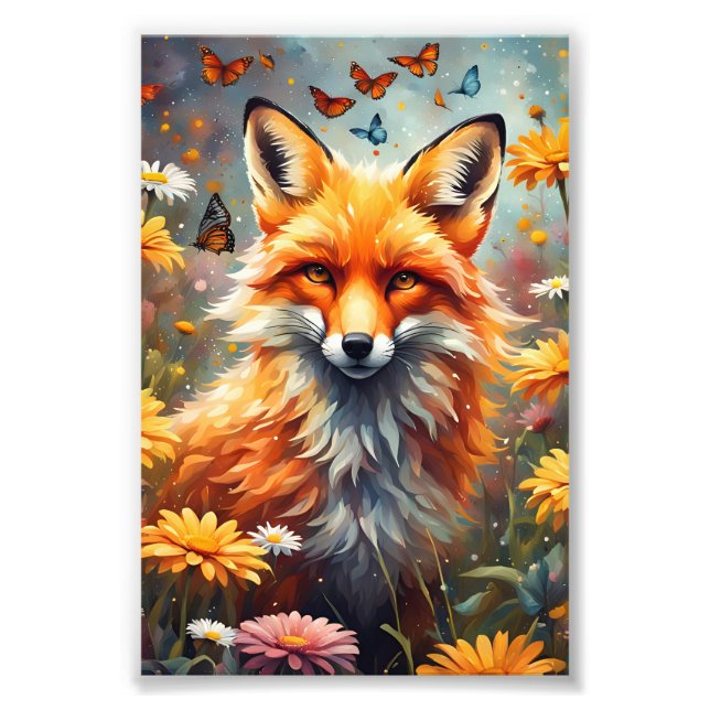 Fuchs auf der Wiese Fototryck (Framsidan)