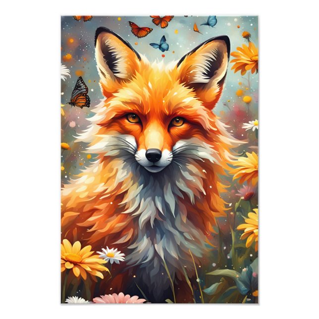 Fuchs auf der Wiese Fototryck (Framsidan)