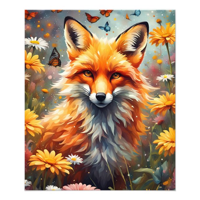 Fuchs auf der Wiese Fototryck (Framsidan)