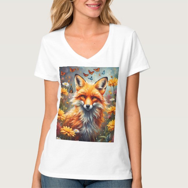 Fuchs auf der Wiese T Shirt (Framsida)