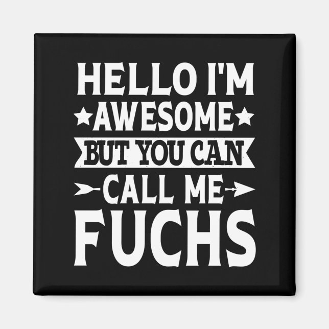 Fuchs Efternamn Ring Fuchs Familj Team Efternamn Magnet (Framsidan)