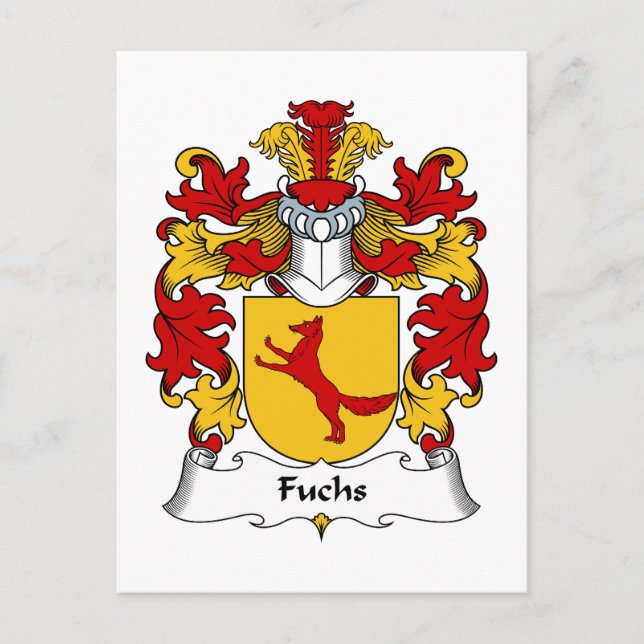 Fuchs Family Crest Vykort (Framsida)