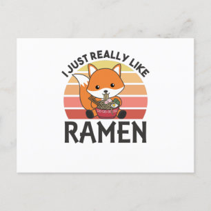 Fuchs Jag Gillar Riktigt Mycket Ramen Söt Kawaii N Vykort