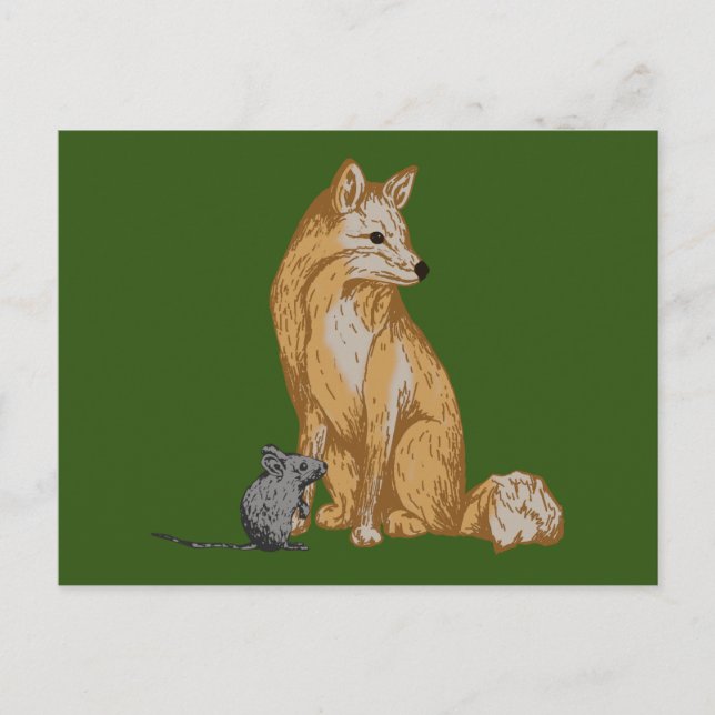 Fuchs Maus fox mus Vykort (Framsida)