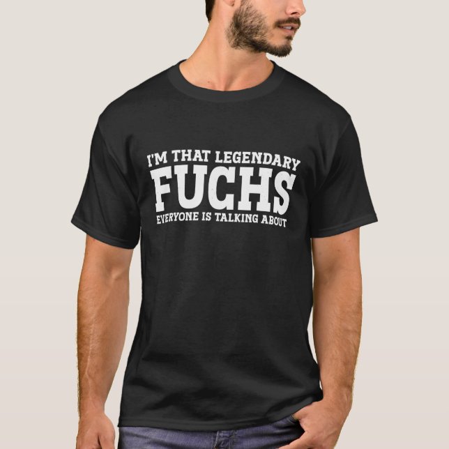 Fuchs Surname Funny Team Family Efternamn Fuchs T Shirt (Framsida)