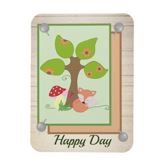 Fuchs unterm Baum Magnet (Vertikal)