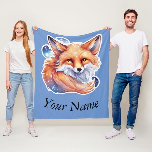 Fuchs, Wasserfarben-Malerei Fleecefilt (På plats)
