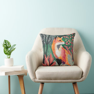 Fuchs Zauberwald Hand-Painted Nature Illustrations Kudde