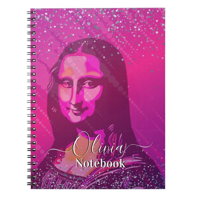 Fuchsia Abstract Mona Lisa  Anteckningsbok (Framsidan)