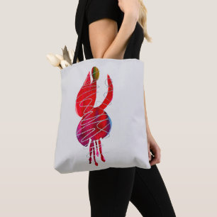 Fuchsia abstrakt vattenfärgsblommigt tygkasse