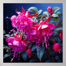 fuchsia akvarell Poster