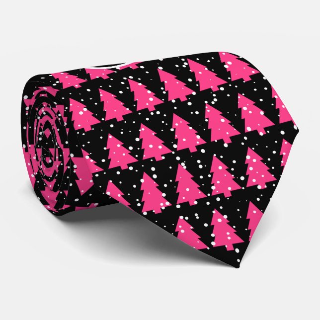 Fuchsia and Black Monogram Julgran Neck Tie Slips (Rullad)