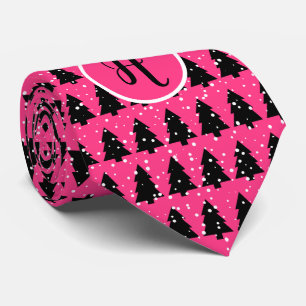 Fuchsia and Black Monogram Julgran Neck Tie Slips