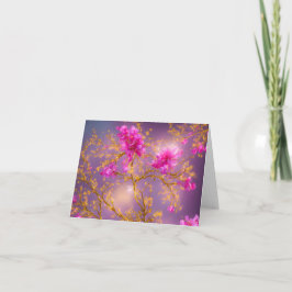 Fuchsia and Guld Blommigts All Occasated Notecard Kort