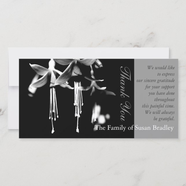 Fuchsia Anpassningsbar Sympathy Tack Photo Card (Framsida)