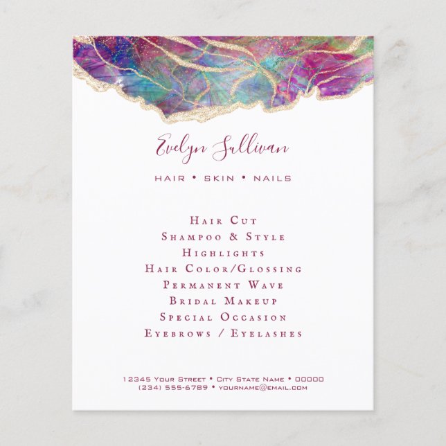 Fuchsia Aquamarine Opal Design Flyer (Framsidan)