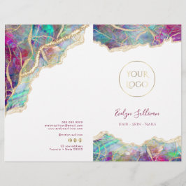 Fuchsia aquamarine opal Service Menbrochure