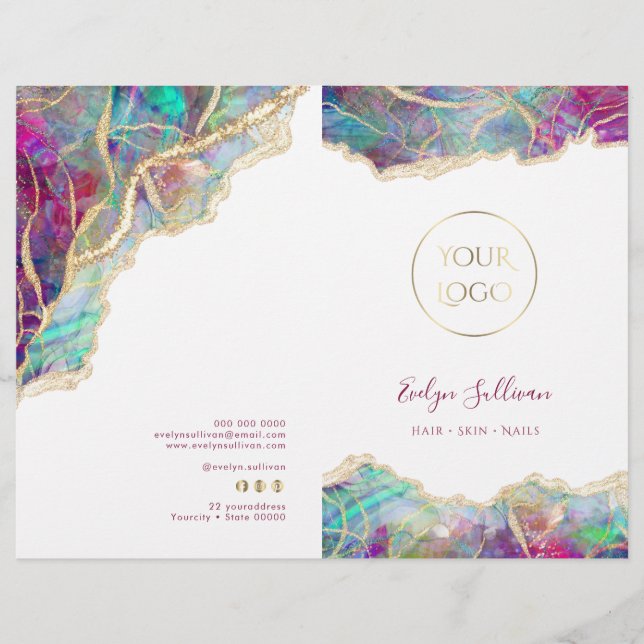 Fuchsia aquamarine opal Service Menbrochure (Framsida)