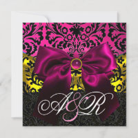 FUCHSIA BAND GULD ROSA SVART  DAMASK MONOGRAM