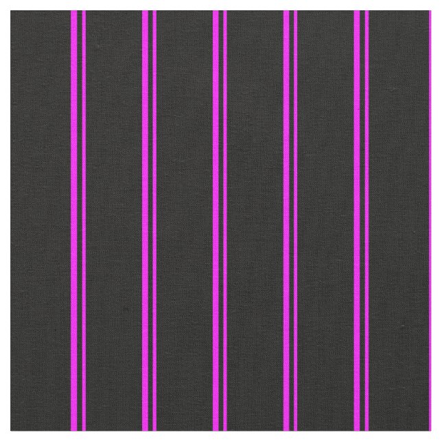 Fuchsia & Black Led/Stripe Mönster Tyg (Närbild)