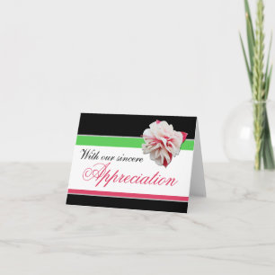 Fuchsia blommarosor, grönt & svarttackkort tack kort