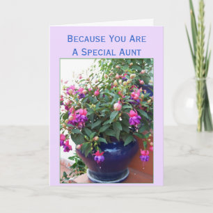 Fuchsia Blommigt Personlig Moster födelsedag Kort