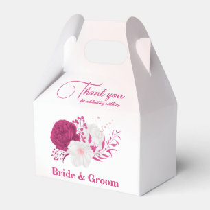 fuchsia blommor botanisk bröllop presentaskar