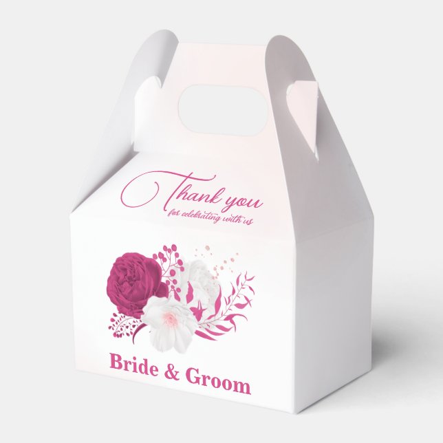 fuchsia blommor botanisk bröllop presentaskar (Framsidan Sidan)