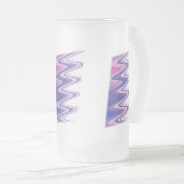 Fuchsia blue grått frostat ölglas (Framsida höger)