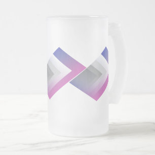Fuchsia blue grått frostat ölglas