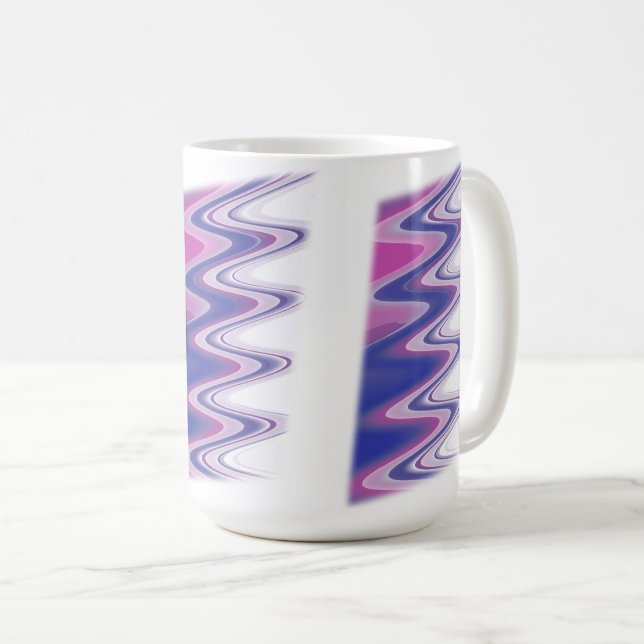 Fuchsia blue grått kaffemugg (Framsida höger)