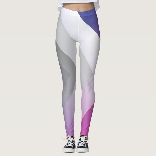 Fuchsia blue grått leggings (Framsida)