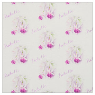 Fuchsia botaniska konstens rosa kallad vattenfärgs tyg