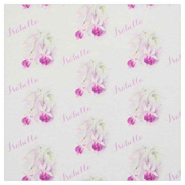 Fuchsia botaniska konstens rosa kallad vattenfärgs tyg (Provkarta)