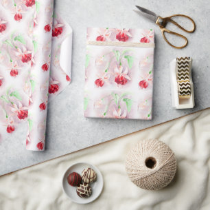 Fuchsia bra konst röd rosa grönt omslag presentpapper