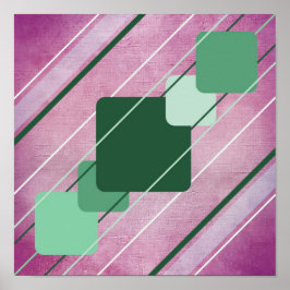 Fuchsia Canvas Grön Geometrisk AP0010 Affischer