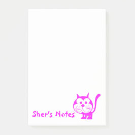Fuchsia Cat Post IT-anteckningar Post-it Block