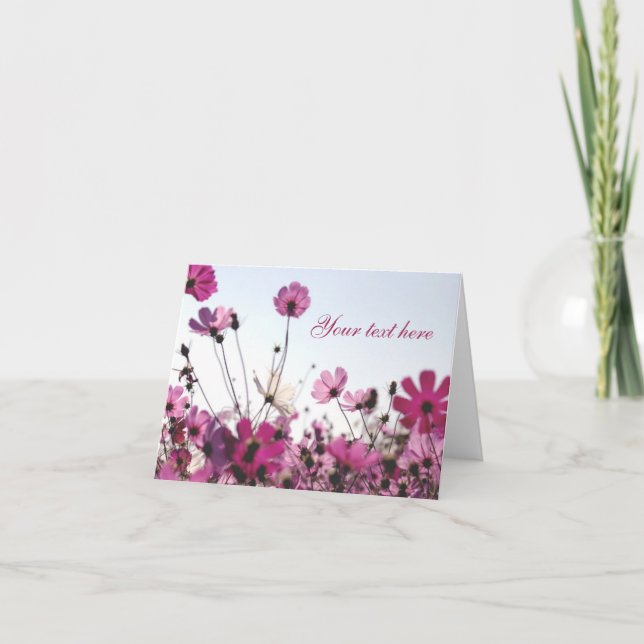 Fuchsia Chamomile Note Card (Anpassade) Kort (Framsida)