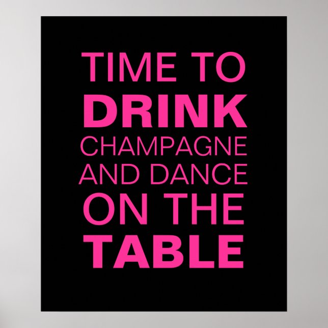 Fuchsia Champagne Party Poster (Framsidan)