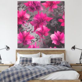 Fuchsia & Charcol Fält AI art Canvastryck