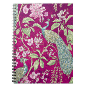 Fuchsia Chinoiserie blommigt för pålning Anteckningsbok