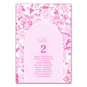 Fuchsia Chinoiserie Menu & Bordsnummer