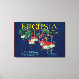 Fuchsia citron LabelLa Verne, CA Canvastryck
