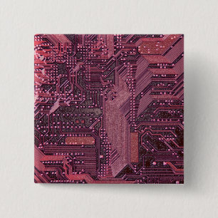Fuchsia Cyber Circuit Board Tech Art Electronics Knapp
