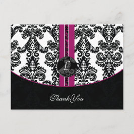 Fuchsia Damask-Tack Vykort