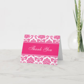 Fuchsia Damask Tacksamhetskort Tack Kort