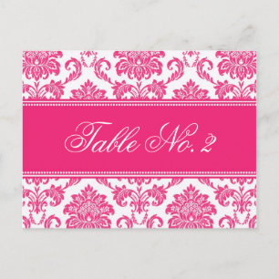 Fuchsia Damask Wedding Bordsnummer