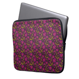 Fuchsia Dansande akvarellprästkragar Laptop Fodral