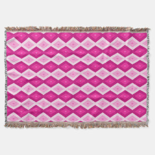 Fuchsia diamant mönster filt