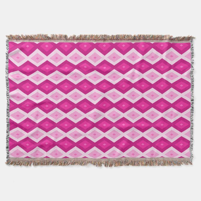 Fuchsia diamant mönster filt (Framsidan)